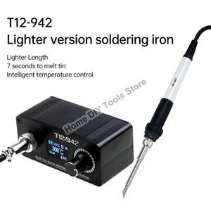 T12-942 75W 용접대 디지털 전자 휴대용 인두 휴면 200-480 ℃ 헤드