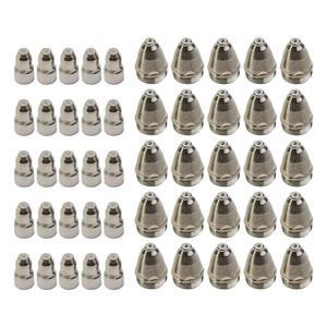 100pcs P80 플라즈마 전극 팁 노즐 CUT 70 CUT 80 CUT 100 CUT 120 용 공기 플라즈마 절단 용 1 5mm 커터 토치