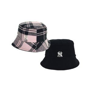 [MLB][택가/59000]MLB 공용 리버시블 체크 버킷햇 3AHTCW116-50PKS