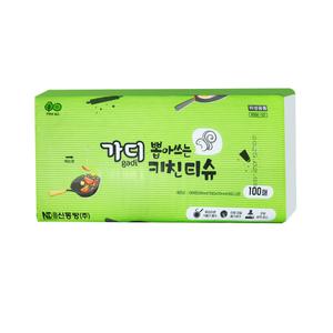 가디 도톰한 2겹 뽑아쓰는 키친타올 100매X10개 주방티슈 먼지안나는 100% 천연펄프