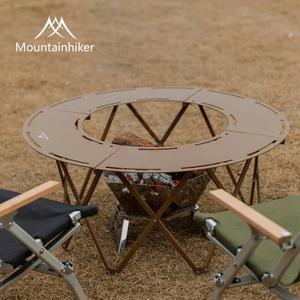 Mountainhiker 야외 가구 다목적 디자인 접합 알루미늄 원형 테이블 비콘 타워 접이식 피크닉 바베큐