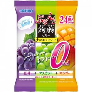 일본간식 오리히로 푸른과 푸른 젤리 칼로리 제로 거봉  무스카트 망고 432g 18g 파우치 24 개 12 봉지 덕