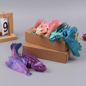 3D 프린트 드래곤 깃털 와이번 드래곤 관절형 피젯 드래곤 홈 오피스 장식 데스크탑 애완동물 책상 장난감