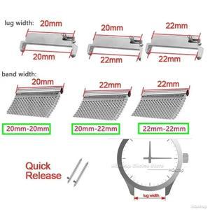 2pcs 시계 밴드 어댑터 20mm ~ 20mm 22mm ~ 22mm 22mm ~ 20mm 퀵 릴리스 핀 커넥터 시계 밴드 스프링 바 액