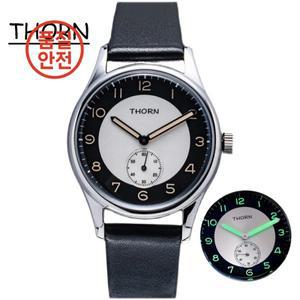 THORN SHY021 남자 시계 37.8MM 석영 운동 무균 다이얼 K1 유리 5ATM 복고풍 손목 대 한 빛나는