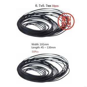 H8WA 50pcs 45-130mm 범용 카세트 테이프 머신 벨트 DVD 레코더를위한 일반적인 정사각형 고무 워크맨