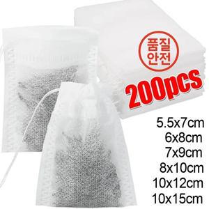 일회용 200/50PCS 일회용 티백 향신료 차 커피 주입기에 대 한 부직포 필터 가방 문자열 치유 인감 빈