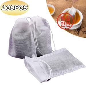 일회용 100Pcs 일회용 티백 허브 느슨한 차에 대 그리기 문자열 필터 종이와 향신료 주입기에 부직포 가방