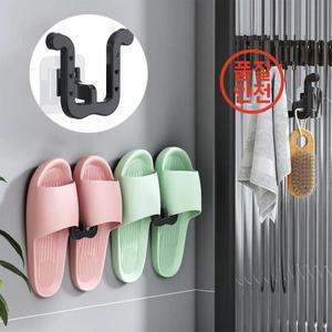 랙 1-5Pcs 슬리퍼 후크 욕실 벽 마운트 펀치없는 랙 신발 걸이 홀더에 대 한 자체 접착 스토리지