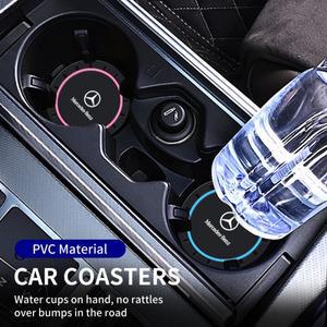 렉서스 2PCS 자동차 컵 받침 워터 슬롯 메르세데스 벤츠 AMG B C E S V 클래스 A180 W212 용 미끄럼 방지