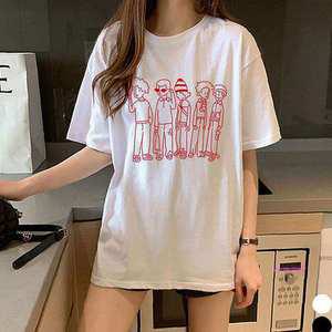 프렌드 프린팅 오버핏 티셔츠hij384
