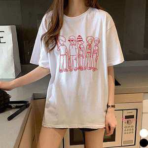 프렌드 오버핏 티셔츠 프린팅xyz075