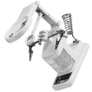 10 LED 납땜 스테이션 알루미늄 합금 책상 램프 클립 홀더 완전히 조절 가능한 돕는 손 돋보기 밝고 명확한