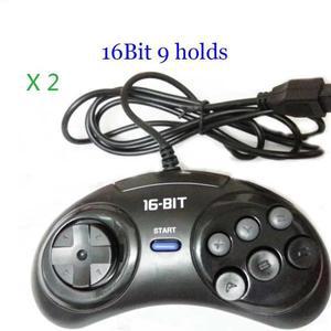 SEGA 제네시스용 게임 컨트롤러, 16 비트 핸들 MD 액세서리용 단추 패드, 2 개