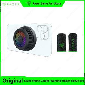Razer 정품 휴대폰 쿨러 크로마, 아이폰 및 안드로이드용 고급 스마트폰 쿨링, 게임용 손가락 슬리브 세트