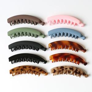바나나 머리 발톱 클립 클램프 바레트 큰 여성 헤어 그립 머리핀 소녀 포니 테일 헤어 액세서리 레오파드