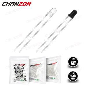 100개 3mm IR LED 방출 다이오드 850nm 940nm 송신기  터 수신기 적외선 포토 트랜지스터 보이지  DIY PCB
