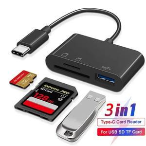 3in1 Type-C 마이크로 어댑터 TF CF SD 메모리 카드 리더기 USB-C Macbook Huawei Samsung 샤오미 OTG Writ