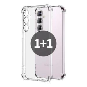 1+1 카메라보호 풀커버 투명 젤리 방탄 범퍼 핸드폰 케이스 갤럭시 S25 엣지 울트라 플러스
