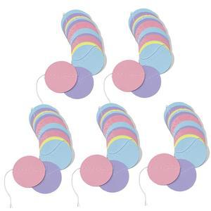 ESiiFuuu 5Pc 파스텔 생일 장식, 재사용 가능한 종이 화환, 다채로운 원 점, 베이비 샤워 결혼 축하 마카롱 장식을 위한 교실 장식