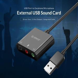 ORICO SC2 외부 USB 사운드 카드 오디오 잭 3.5mm 케이블 어댑터 볼륨 조절 드라이버가 필요 없는 스테레오