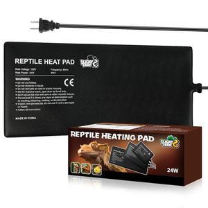 럭키 HERP 파충류 온열 패드 8x18 인치 24W 탱크 테라리움 매트, 거북이용 패드, 도마뱀, 소라게, 개구리,