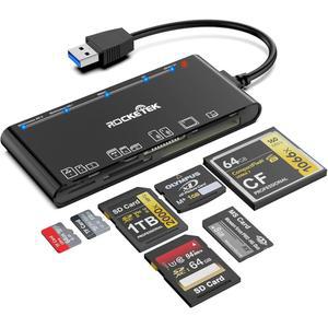 SD/Micro SD/TF/XD/CF/MS용 USB 3.0 멀티 카드 리더 - Windows, Mac, Linux용 7-in-1 메모리 리더/어댑터(USB-A)