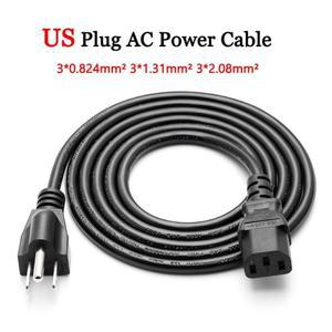 1.5M 3M 5M UL 인증 미국 플매트 카펫 러그 AC 전원 커넥터 케이블 TV PC 노트북 공급 장치 와이어 3 프롱