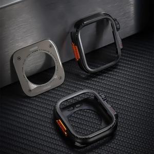 Apple Watch 용 금속 범퍼 케이스 시리즈 9 8 7 6 5 4 SE 49MM 45mm 보호 프레임 커버 Ultra 2 49mm로 변경