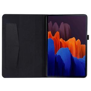 For Samsung Galaxy 호환 Tab S9+ Case Holder Leather - Black