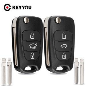 KEYYOU 플립 접이식 원격 키 케이스, 현대 I20 용, 악센트 기아 피칸토 스포티지 K5, 버튼, 신제품