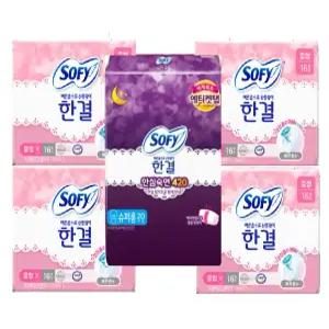 대용량 쏘피 바디피트 한결 생리대 16p x 5팩 슈퍼롱 대형 7팩 팬티라이너 모음전