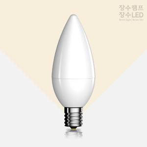 장수램프 불투명 LED 촛대구 5W 전구색 E17 캔들다마/미니 라이트 인테리어 엘이디 조명등 교체 장식 조명