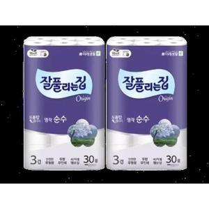 잘풀리는집 명작순수 화장지 30M 30롤 2팩