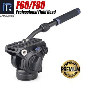 INNOREL-F60/F80 비디오 유체 파노라마 헤드 Q.R. 플레이트 전문가용 DSLR 카메라/캠코더/망원경 삼각대 마