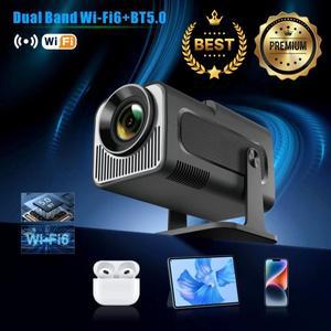 HY320 미니 안드로이드 11 4K 프로젝터 720P 300ANSI Wifi6 BT5.0 초단초점 180 ° 회전식 홈시네마