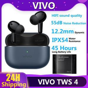 2024 오리지널 Vivo TWS 4 Hi-Fi 무선 블루투스 이어폰 IP54 고 충실도 Hi Fi 음질 55dB 심해 소음 감소