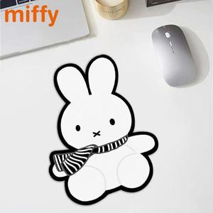 여자서류가방 여성노트북가방 가죽 토트백 Kawaii Miffy 귀여운 마우스 패드 만화 토끼 인쇄 사무실 책상