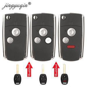 Jingyuqin 23 버튼 Honda Accord Civic CRV Pilot Fit Odyssey 교체 Fob 케이스 용 접이식 Filp 원격 키 쉘