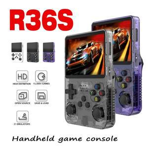 R36S 새로운 레트로 게임 콘솔 3.5인치 리눅스 오픈 소스 시스템 휴대용 128GB 대용량 메모리 탑재