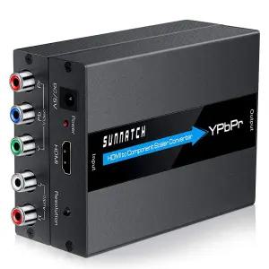 SUNNATCH HDMI 컴포넌트 컨버터 스케일러 기능 포함 출력 어댑터 알루미늄