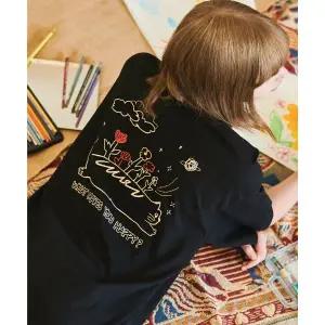 꼼파뇨 16수 Happiness Leo 자수 반팔 블랙