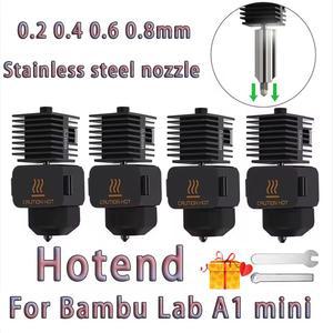 Bambu A1 미니 어셈블리 핫 엔드 키트 용 0 2 4 6 8MM 3D 프린터 교체 가능한 노즐 Bamboo A1/A1 ni