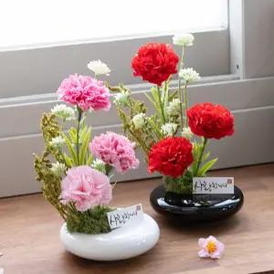 카네이션 조화 화분 테라 set 20cm 2컬러 꽃 어버이날 스승의날 테이블 장식 감사 선물 행사 소품