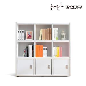 [장인가구]마카롱 1200 3단 수납형 책장(무료배송)