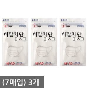 참조은 숨쉬기편한 국내산 KFAD 비말 차단 마스크 7매입 3팩