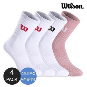 윌슨 여성 스포츠 쿠션 로고포인트 크루삭스 4P_MX