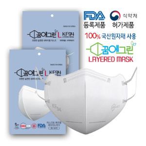 꿈에그린 2D KF94 새부리형 마스크 대형 화이트 100매