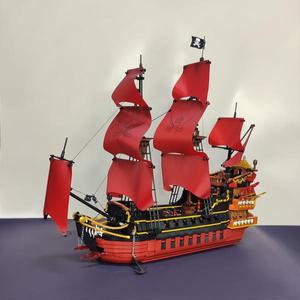 레고 호환 DK6002 크리에이티브 엑스퍼트 아이디어 블랙 펄 해적선 여왕의 복수 보트, Moc 벽돌 모델 빌딩