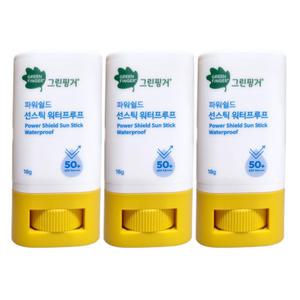 그린핑거 파워쉴드 선스틱 워터프루프 18g(SPF50+)x3개